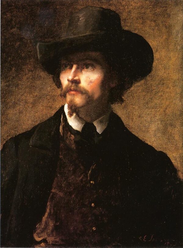 Man with a Hat (Self-Portrait) by Eastman Johnson, hand-painted oil painting reproduction