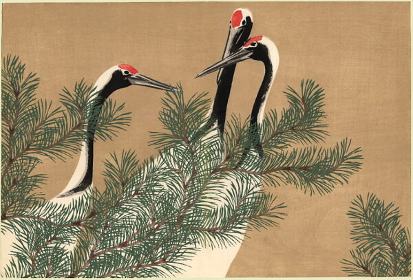 Manchurian Cranes by Kamisaka Sekka, hand-painted oil painting reproduction