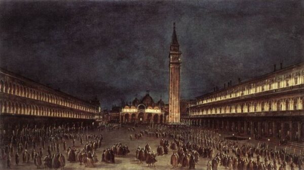 The Molo and the Riva degli Schiavoni from the Bacino di San Marco by Francesco Guardi, hand-painted oil painting reproduction