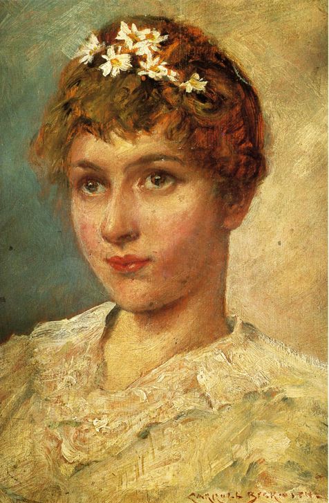 Margharite by Carroll Beckwith, hand-painted oil reproduction