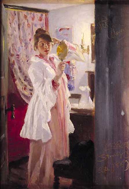 Marie en el espejo by Peder Severin Krøyer, hand-painted oil reproduction