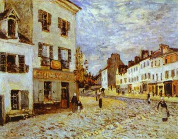 Market Place at Marly by Alfred Sisley, hand-painted oil painting reproduction