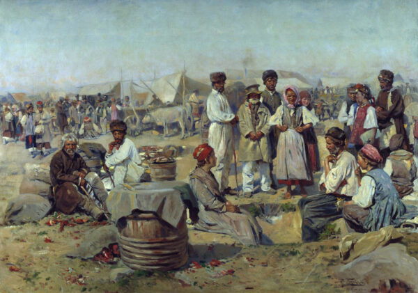 Market in Poltava by Vladimir Makovsky, hand-painted oil painting reproduction