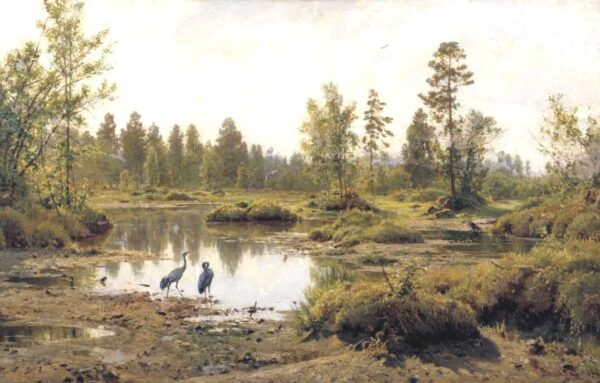 Marsh in Polessie by Ivan Shishkin, hand-painted oil painting reproduction