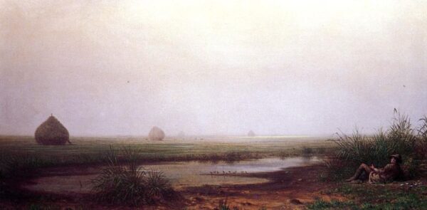 Marsh with a Hunter by Martin Johnson Heade, hand-painted oil painting reproduction