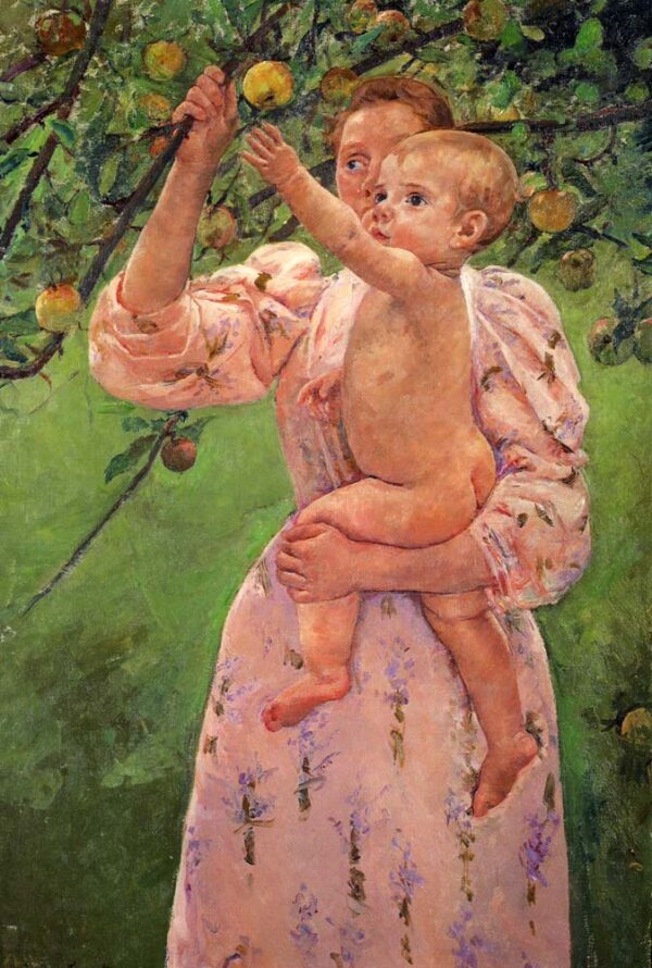 Baby Reaching For An Apple by Mary Cassatt, hand-painted oil painting reproduction