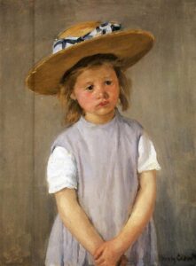 Child In A Straw Hat by Mary Cassatt, hand-painted oil painting reproduction