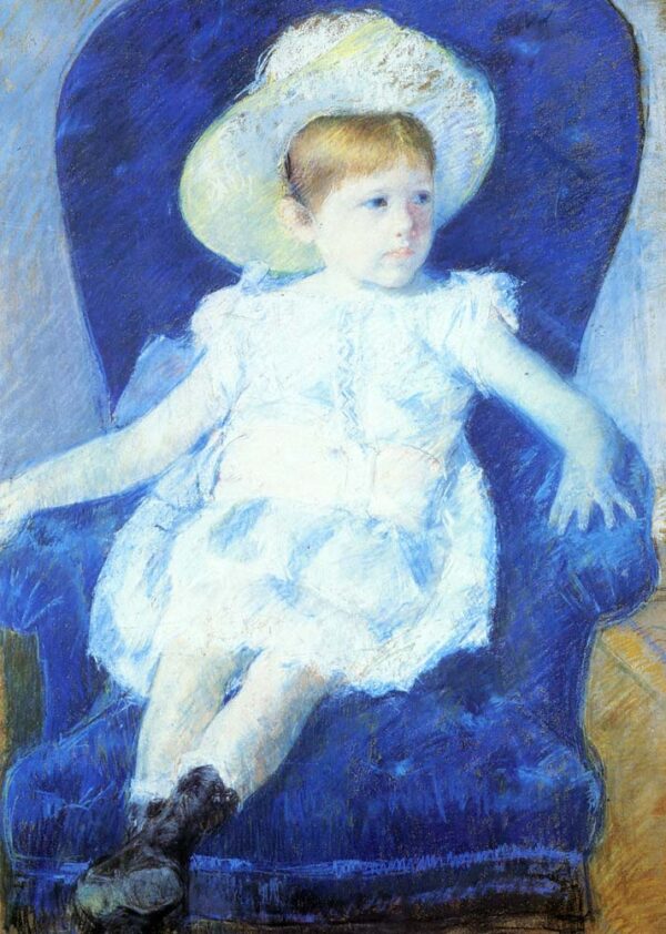 Elsie in a Blue Chair by Mary Cassatt, hand-painted oil painting reproduction