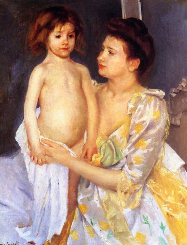 Jules Being Dried by His Mother by Mary Cassatt, hand-painted oil painting reproduction