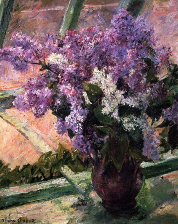 Lilacs in a Window by Mary Cassatt, hand-painted oil painting reproduction
