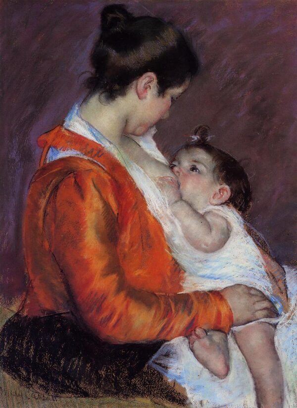 Louise Nursing Her Child by Mary Cassatt, hand-painted oil painting reproduction