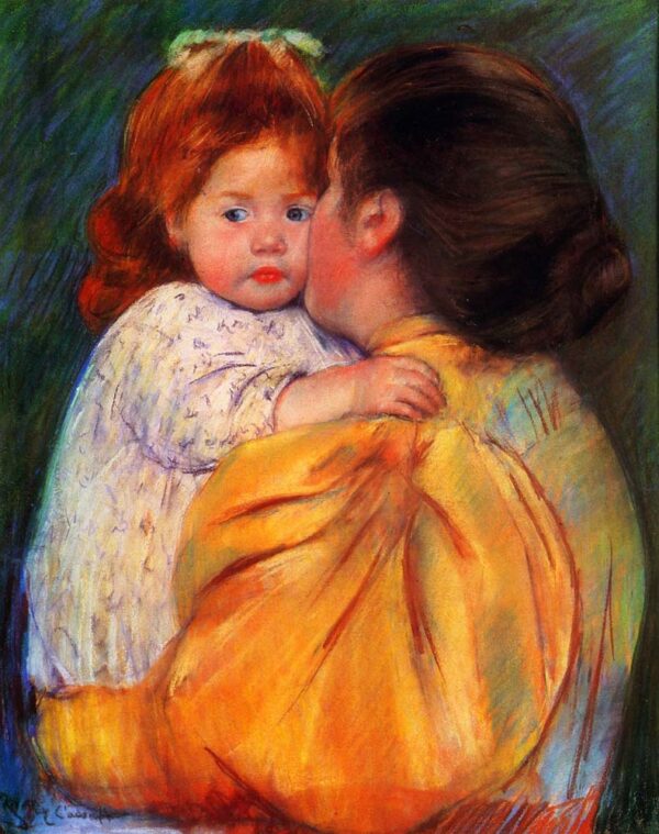 Maternal Kiss by Mary Cassatt, hand-painted oil painting reproduction