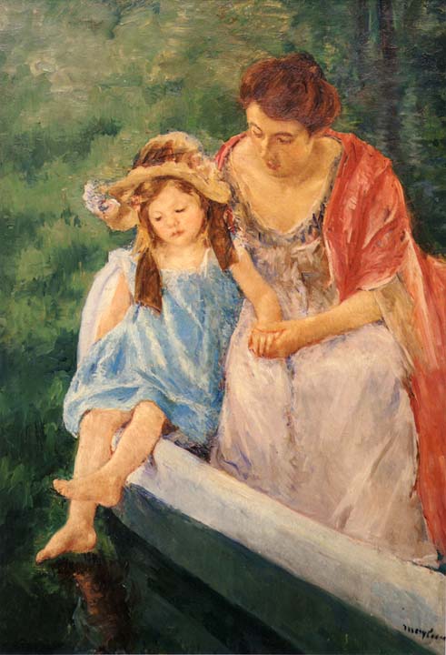 Mother And Child In A Boat by Mary Cassatt, hand-painted oil reproduction