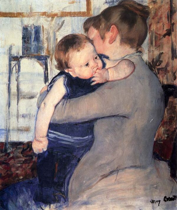 Mother And Child In Arm by Mary Cassatt, hand-painted oil painting reproduction