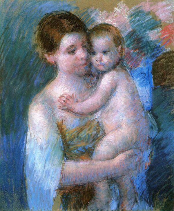 Mother Holding Her Baby by Mary Cassatt, hand-painted oil painting reproduction