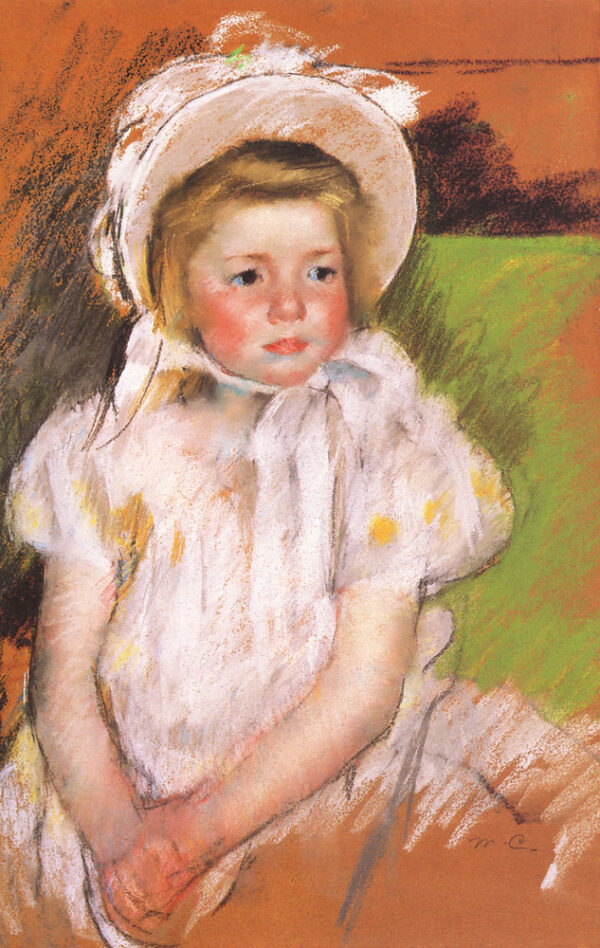 Simone in a White Bonnet by Mary Cassatt, hand-painted oil painting reproduction