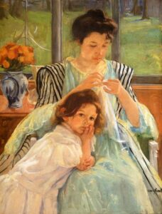 Young Mother Sewing by Mary Cassatt, hand-painted oil painting reproduction