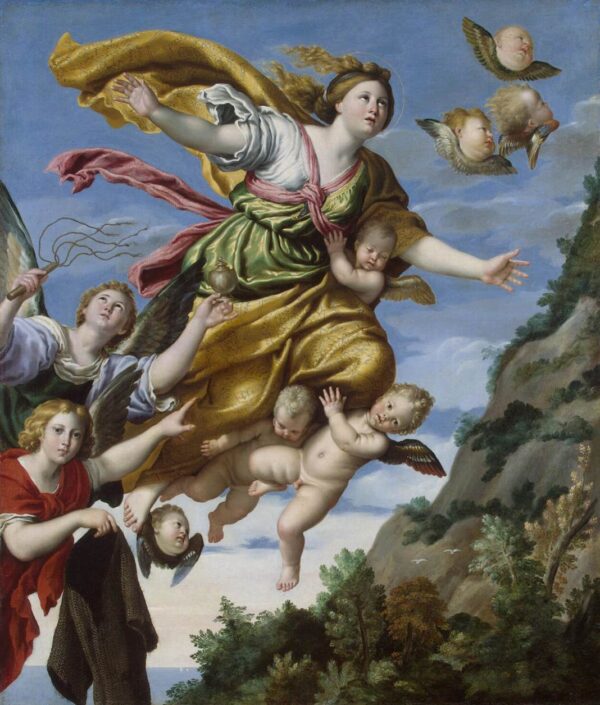 Mary Magdalene Taken up to Heaven by Domenichino, hand-painted oil painting reproduction