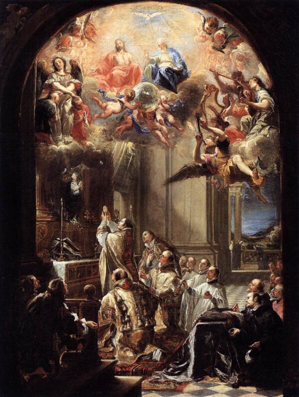 Mass of St John of Matha by Juan Carreño de Miranda, hand-painted oil painting reproduction