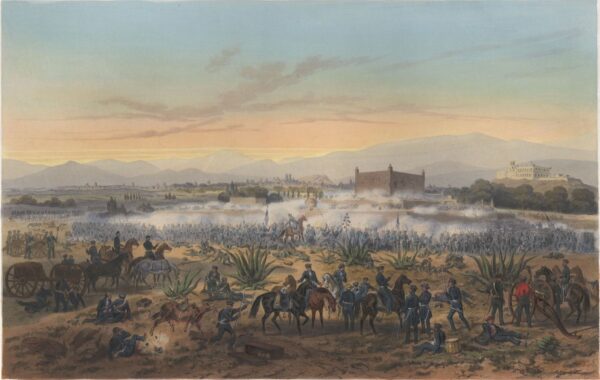 Molino del Rey – Attack upon the Casa Mata by Carl Nebel, hand-painted oil painting reproduction