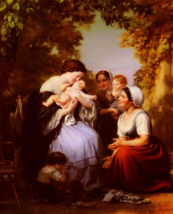 Maternity by Fritz Zuber-Buhler, hand-painted oil painting reproduction