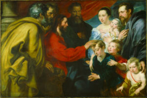 Suffer Little Children to Come Unto Me by Sir Anthony van Dyck, hand-painted oil painting reproduction