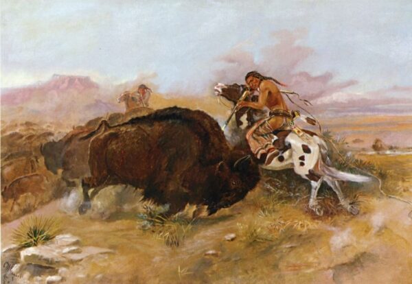 Meat for the Tribe by Charles Marion Russell, hand-painted oil painting reproduction