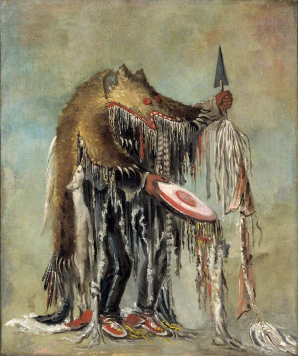Medicine Man, Performing His Mysteries over a Dying Man by George Catlin, hand-painted oil painting reproduction