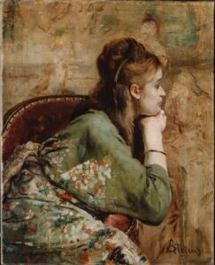 Meditation by Alfred Stevens, hand-painted oil painting reproduction