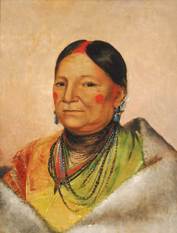 Mee cheet e neuh, Wounded Bear’s Shoulder, Wife of the Chief by George Catlin, hand-painted oil painting reproduction