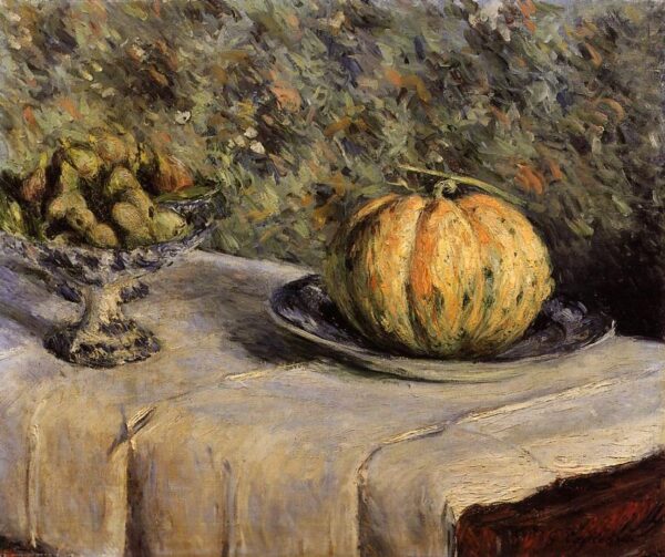 Melon and Bowl of Figs by Gustave Caillebotte, hand-painted oil painting reproduction