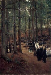 Memorial Service for Kaiser Friedrich at K?sen by Max Liebermann, hand-painted oil painting reproduction
