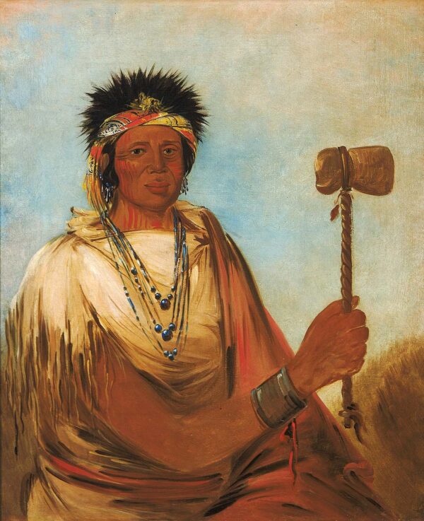 Men son se ah, Left Hand, a Warrior by George Catlin, hand-painted oil painting reproduction