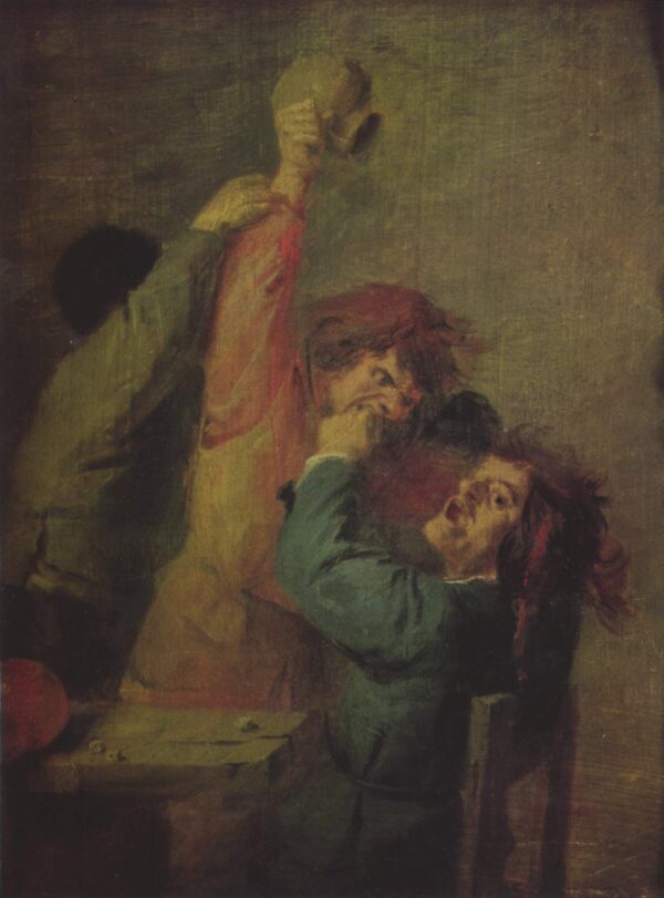 Men Playing Dice by Adriaen Brouwer, hand-painted oil painting reproduction