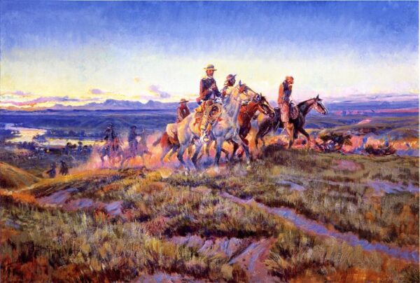 Men of the Open Range by Charles Marion Russell, hand-painted oil painting reproduction
