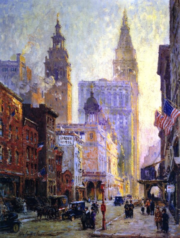 Metropolitan Tower New York City by Colin Campbell Cooper, hand-painted oil painting reproduction