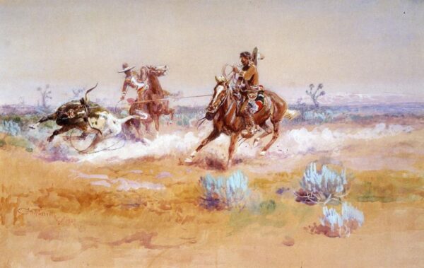 Mexico by Charles Marion Russell, hand-painted oil painting reproduction