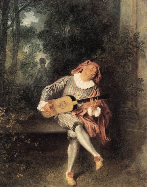 Mezzetin by Antoine Watteau, hand-painted oil painting reproduction