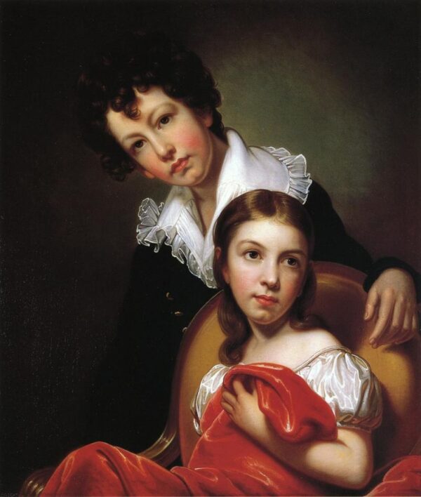 Michael Angelo and Emma Clara Peale by Rembrandt Peale, hand-painted oil painting reproduction