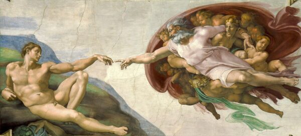 The Creation of Adam by Michelangelo, hand-painted oil painting reproduction