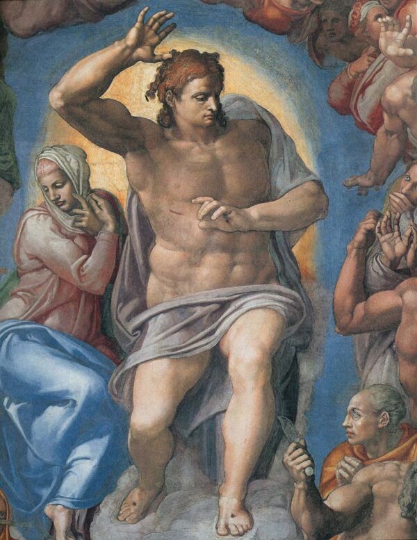 Christ the Judge by Michelangelo, hand-painted oil painting reproduction