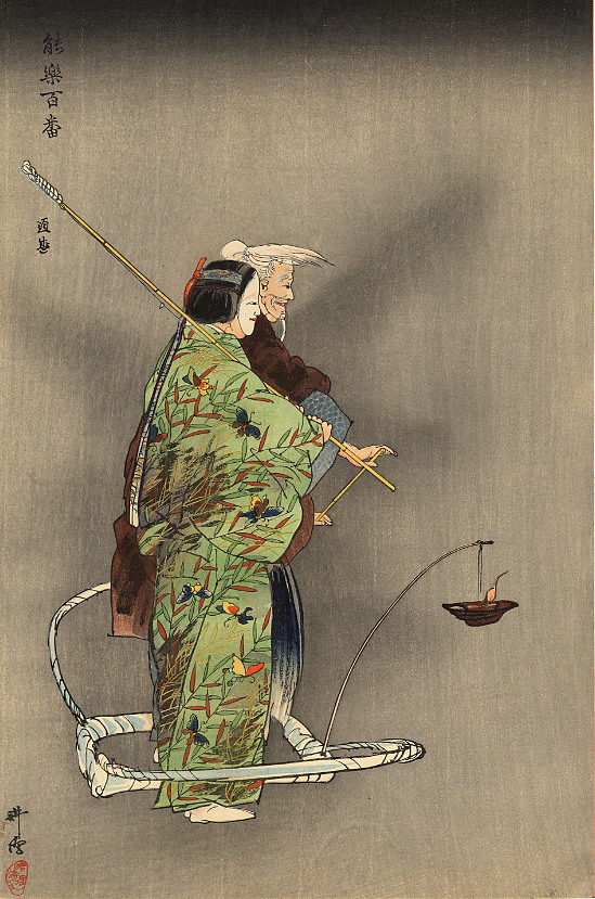 Michimori by Tsukioka Kogyo, hand-painted oil reproduction