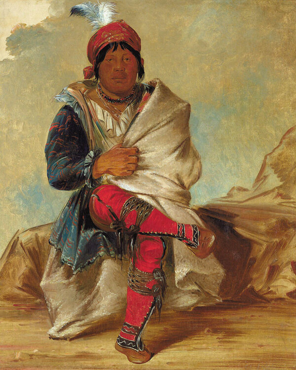 Mick e no pah, Chief of the Tribe by George Catlin, hand-painted oil painting reproduction