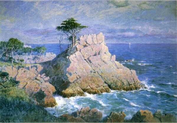 Midway Point, California by William Stanley Haseltine, hand-painted oil reproduction
