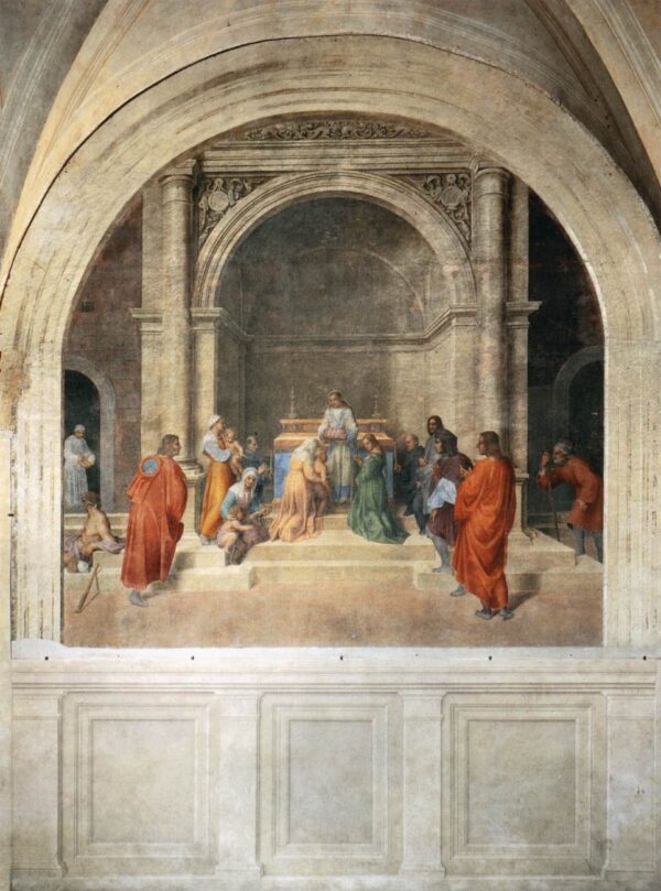 Miraculous Cure by Relics of Filippo Benizzi by Andrea del Sarto, hand-painted oil painting reproduction