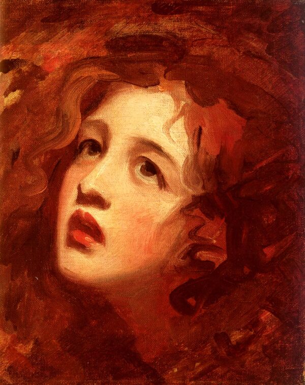 Portrait Study Of Emma Hamilton As Miranda by George Romney, hand-painted oil painting reproduction