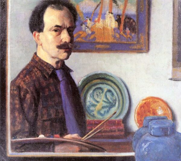 Mirror Self-Portrait by Bernhard Gutmann, hand-painted oil reproduction