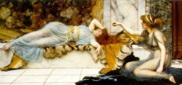 Mischief and Repose by John William Godward, hand-painted oil painting reproduction
