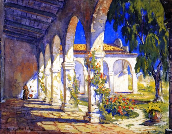 Mission San Juan Capistrano by Colin Campbell Cooper, hand-painted oil painting reproduction