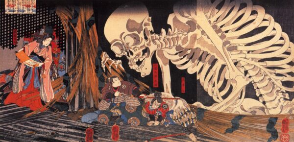 Mitsukuni Defying the Skeleton Spectre Invoked by Princess Takiyasha by Utagawa Kuniyoshi, hand-painted oil painting reproduction